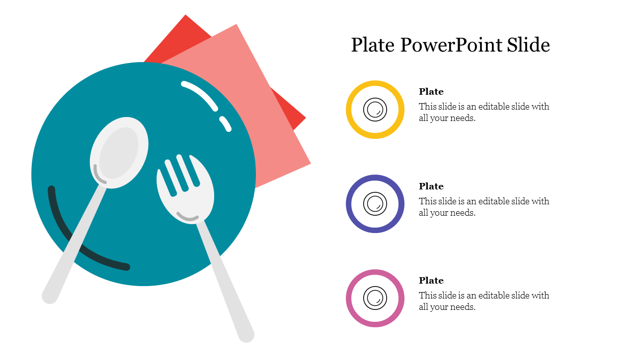 Plate PowerPoint Slide Design Templates-Three Node